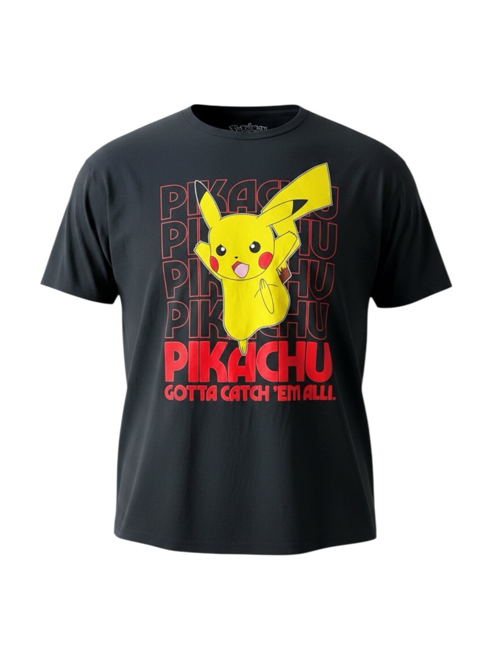 Pikachu Gotta Catch 'Em All Black Graphic T‑Shirt Men’s 2XL